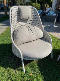 PAIR of All Weather Wicker Ahnda Lounge Chairs w/ Neck Pillow by Dedon (AS IS)