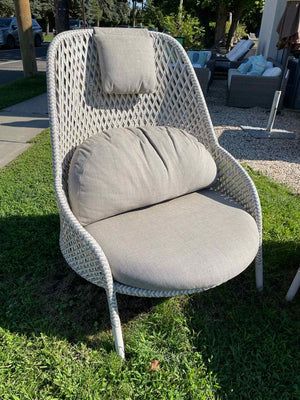 PAIR of All Weather Wicker Ahnda Lounge Chairs w/ Neck Pillow by Dedon (AS IS)