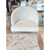 Set of 4 Bel Air Dining Chairs in Off-White Suede w/ Lucite Legs