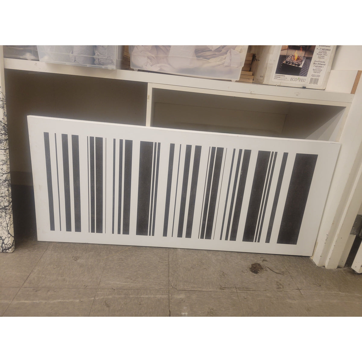 Barcode White Canvas Print - colletteconsignment.com