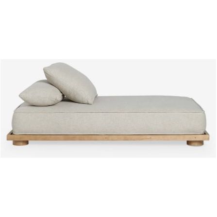 6JKKKBC9 - Pierre Daybed in Beige Upholstery on Light Wood Platform