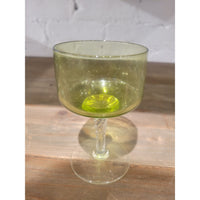 SET of Vintage Green Glass Drink Pitcher & 6 Glasses by Sasaki