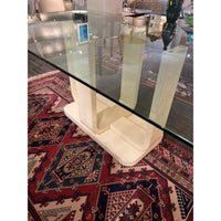 Maitland Smith Mid-Century Modern Tesellated Stone & Glass Dining Table