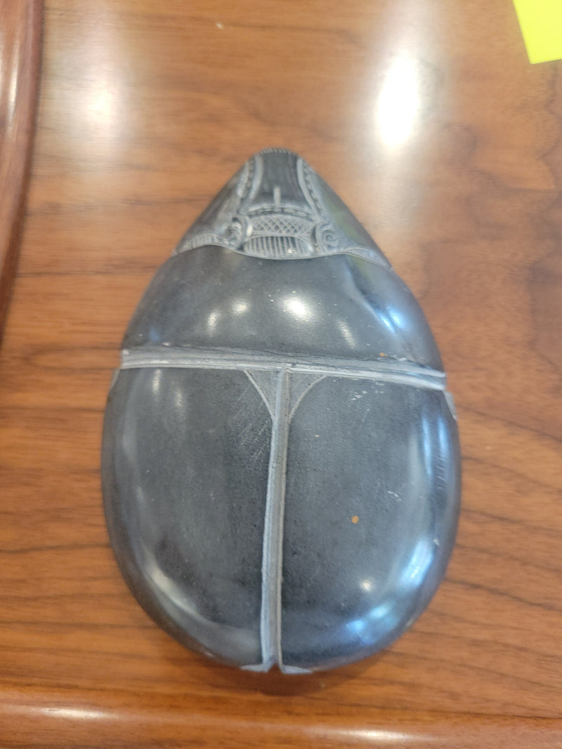 Carved Basalt Scarab Paper Weight