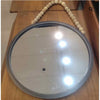 Round Hanging Metal Wall Mirror w/ Wood Beaded Rope