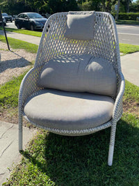 PAIR of All Weather Wicker Ahnda Lounge Chairs w/ Neck Pillow by Dedon (AS IS)