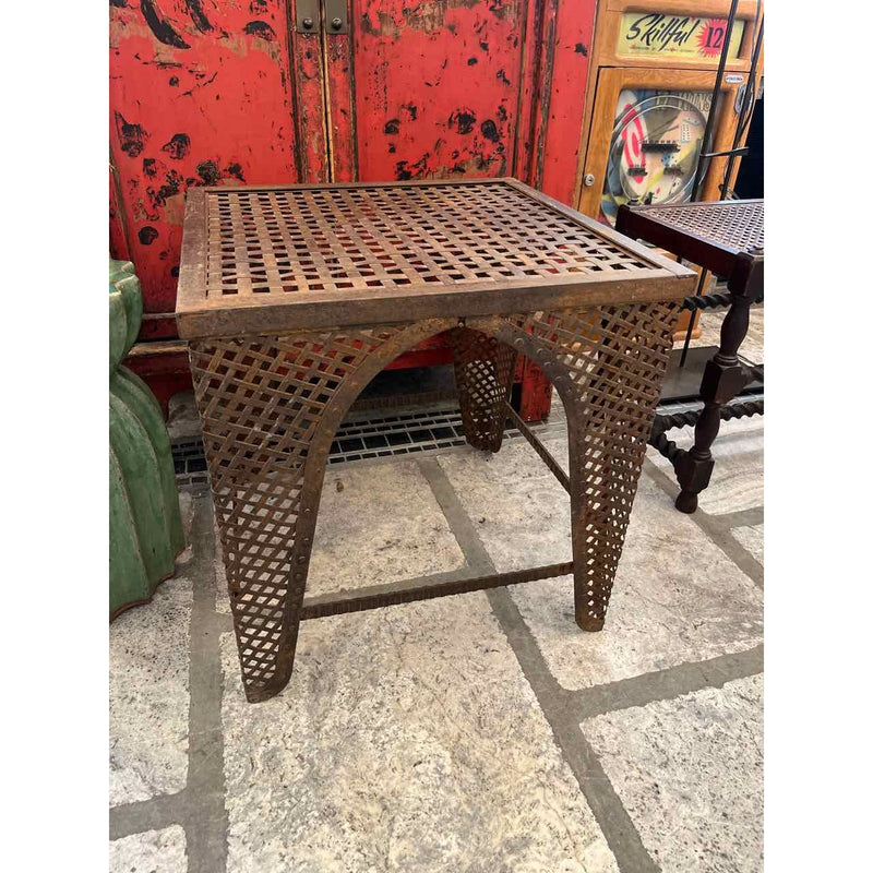 One-of-a-Kind Woven Metal Side Table