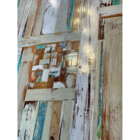 Custom Multicolor Reclaimed Wood with/ Epoxy Gloss Finish Dining Table
