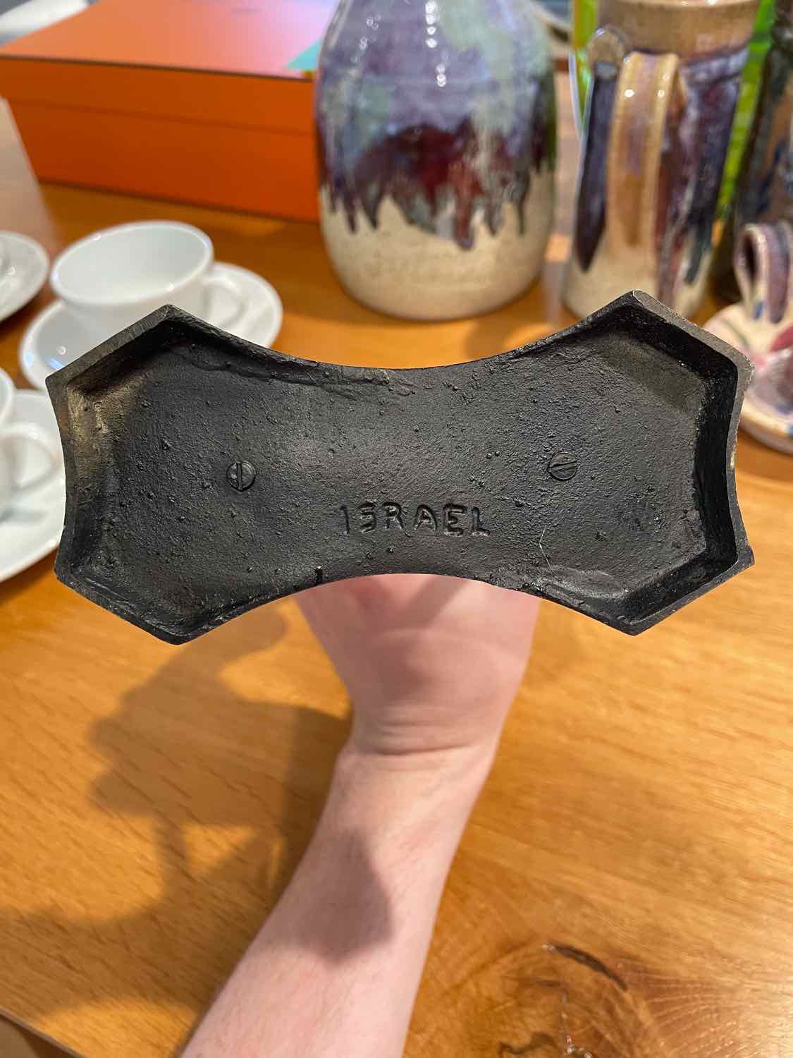 Israeli Brass Double Candle Holder