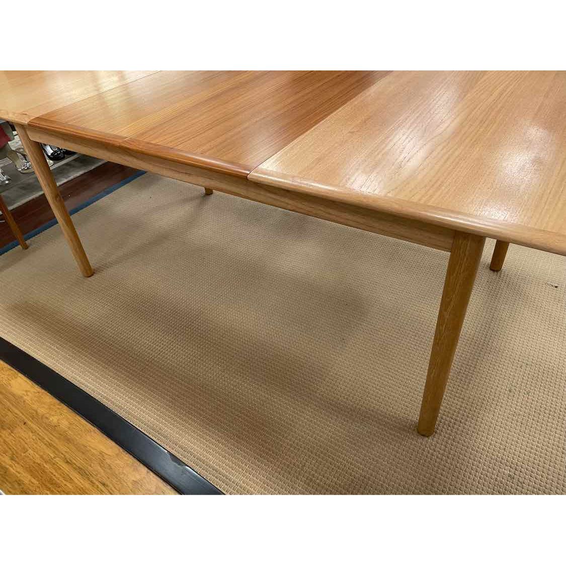 Mid-Century Danish Teak Extension Dining Table w/ Storage for 3 Leaves (AS IS)