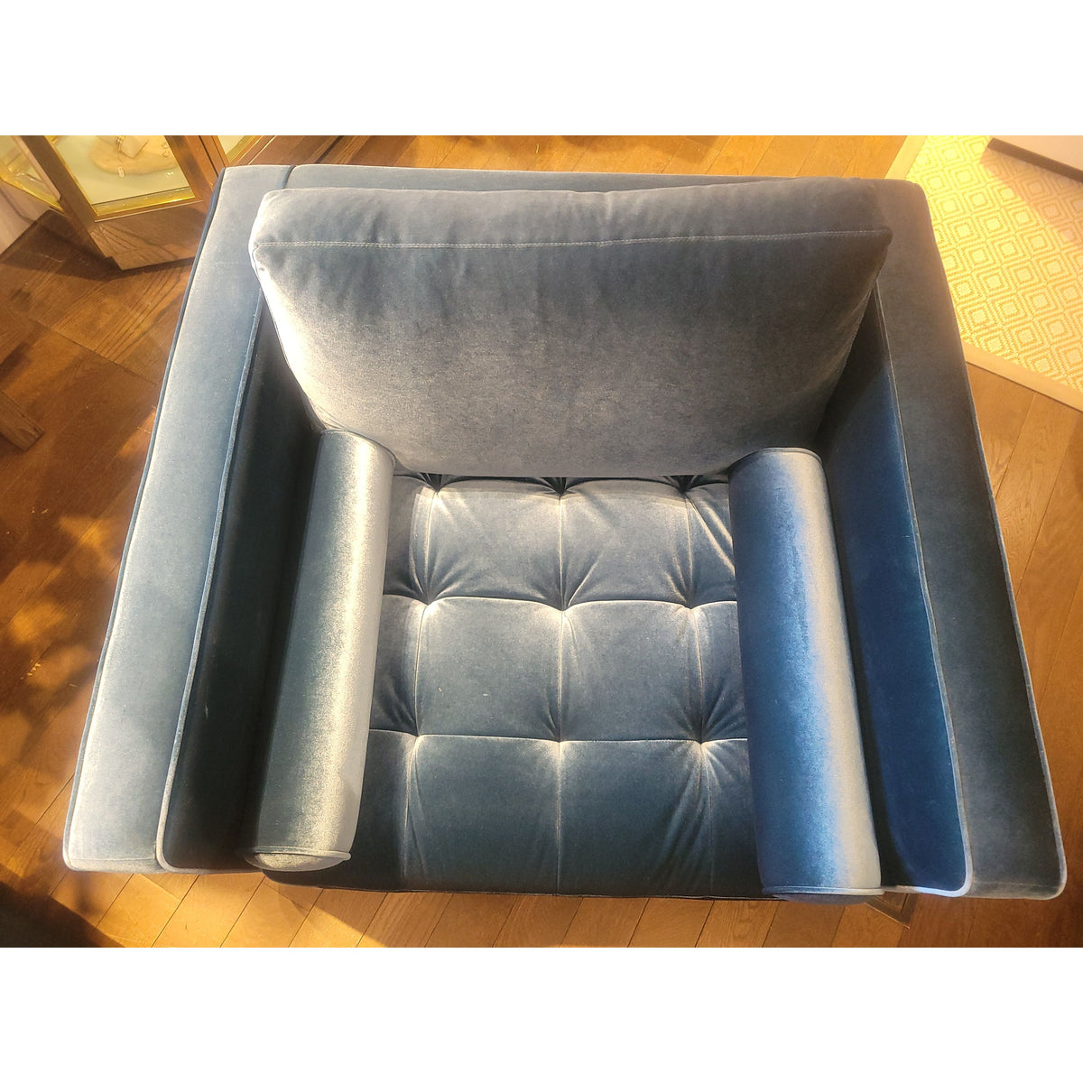 PAIR of Blue Velvet Luca Arm Chairs by Rove Concepts