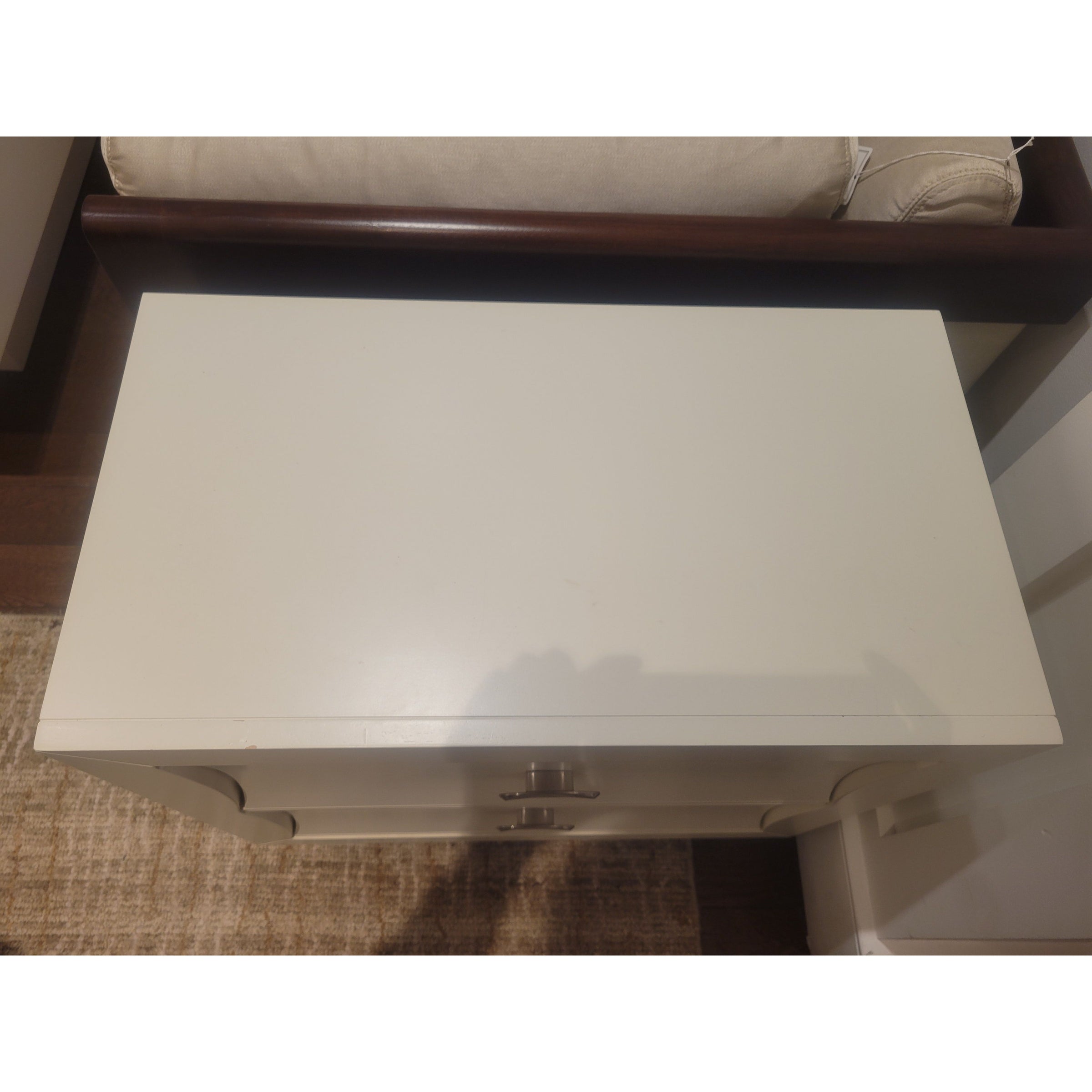 PAIR of Contemporary White Wood Dovetailed 2-Drawer Nightstands