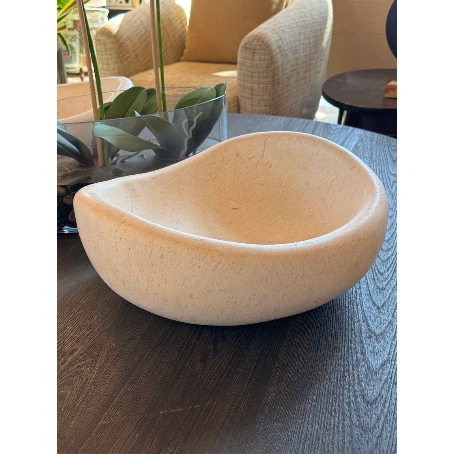 Wyld Blue White Limestone Serving Bowl