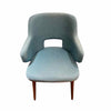 Set of 4 Calligaris Turquoise Upholstered Chairs