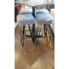 SET of 4 Frederick Weinberg 1950s Iron Bar Stools w/ Custom Shearling Seats