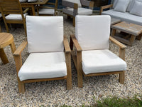 Pair of Outdoor Teak Lounge Chairs