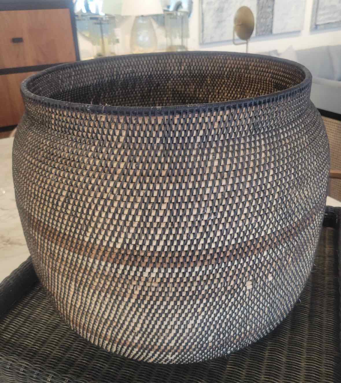 Large Black Woven Basket