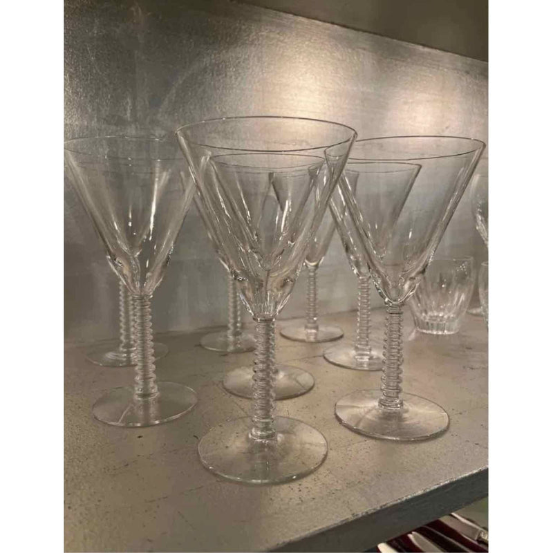 Set of 7 1940's wine glasses