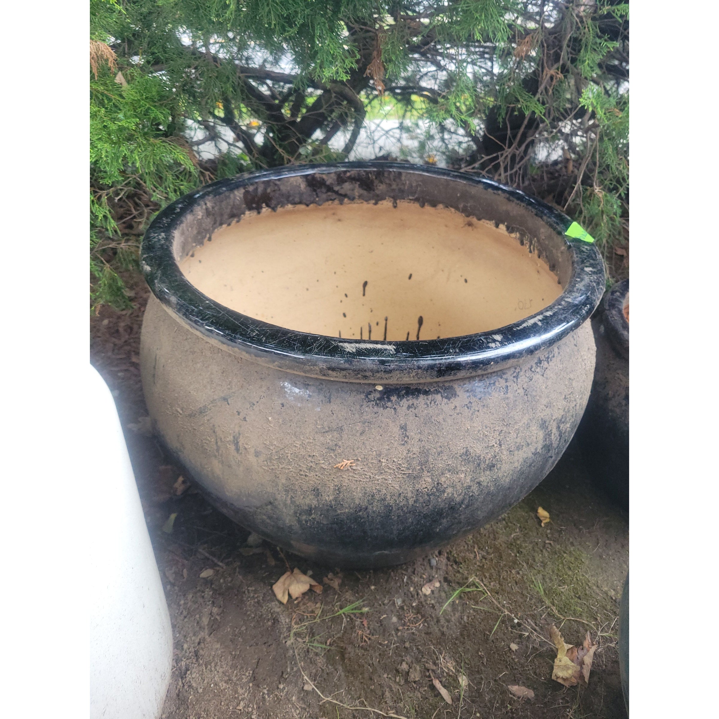 Large Black Ceramic Outdoor Planter