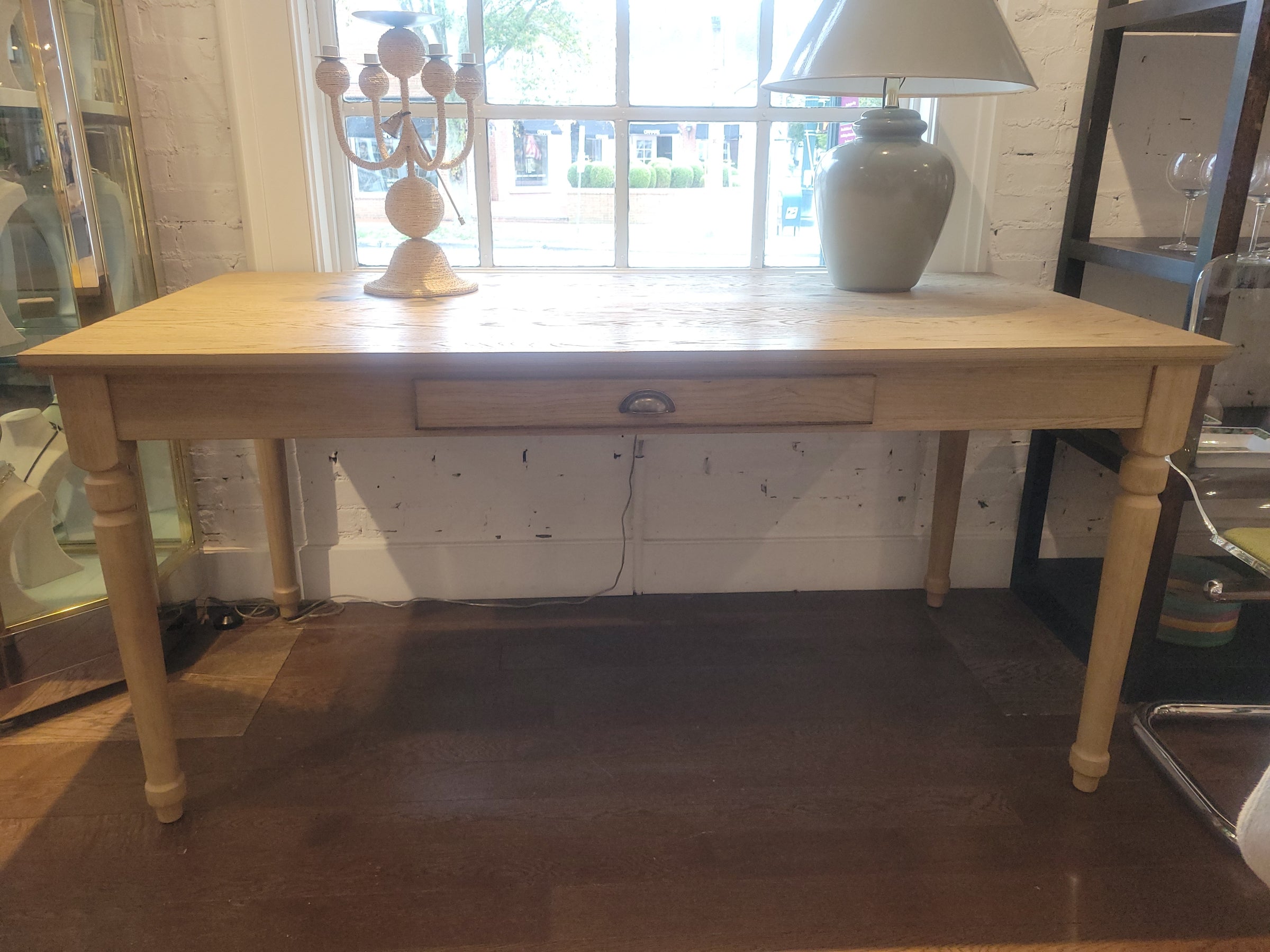 Printer's Ash Wood Writing Desk w/ 1 Drawer