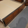 King-Sized Henredon Burlwood Sleigh Bed w/ Dark Walnut Accents - AS IS