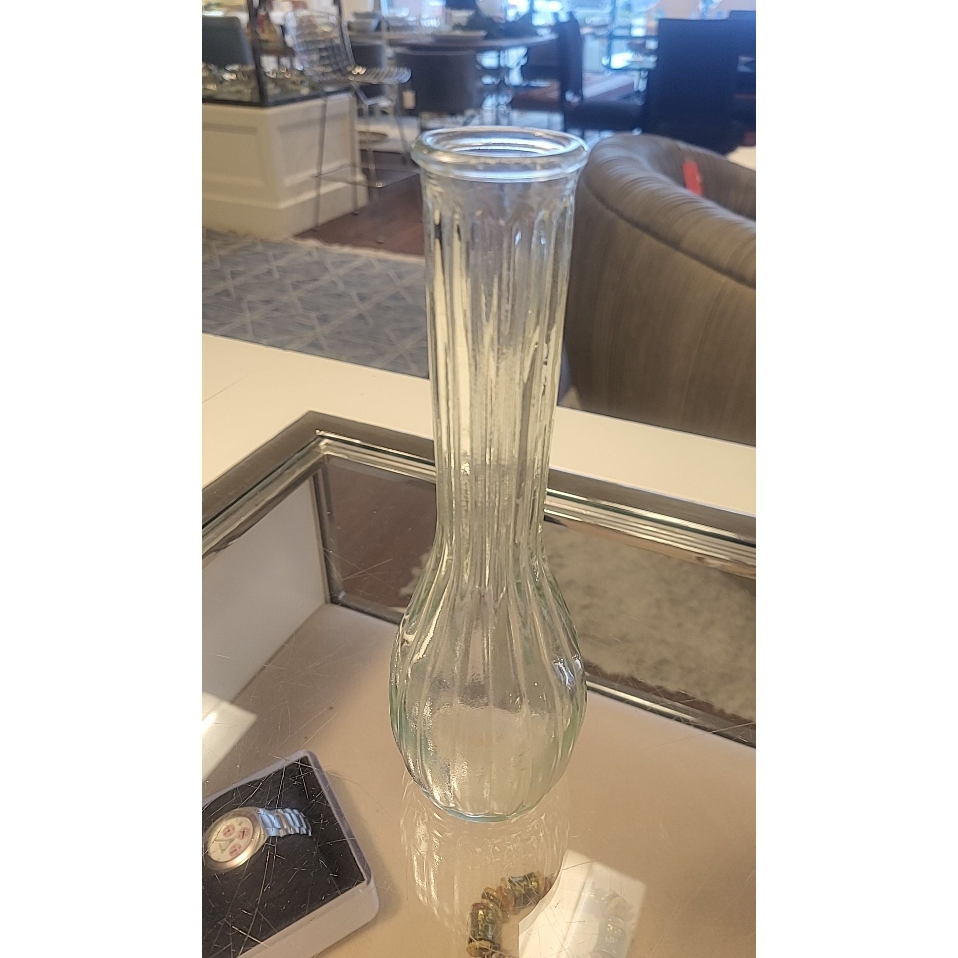 Fluted Glass Bud Vase
