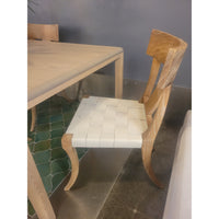 SET of 6 'Sussex' Driftwood Dining Chairs w/ White Leather Seats by Oly