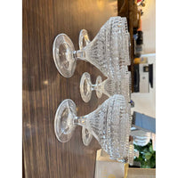 Set of Eight Vintage Cut Glass Coupes, 4" H x 4.5"Dia