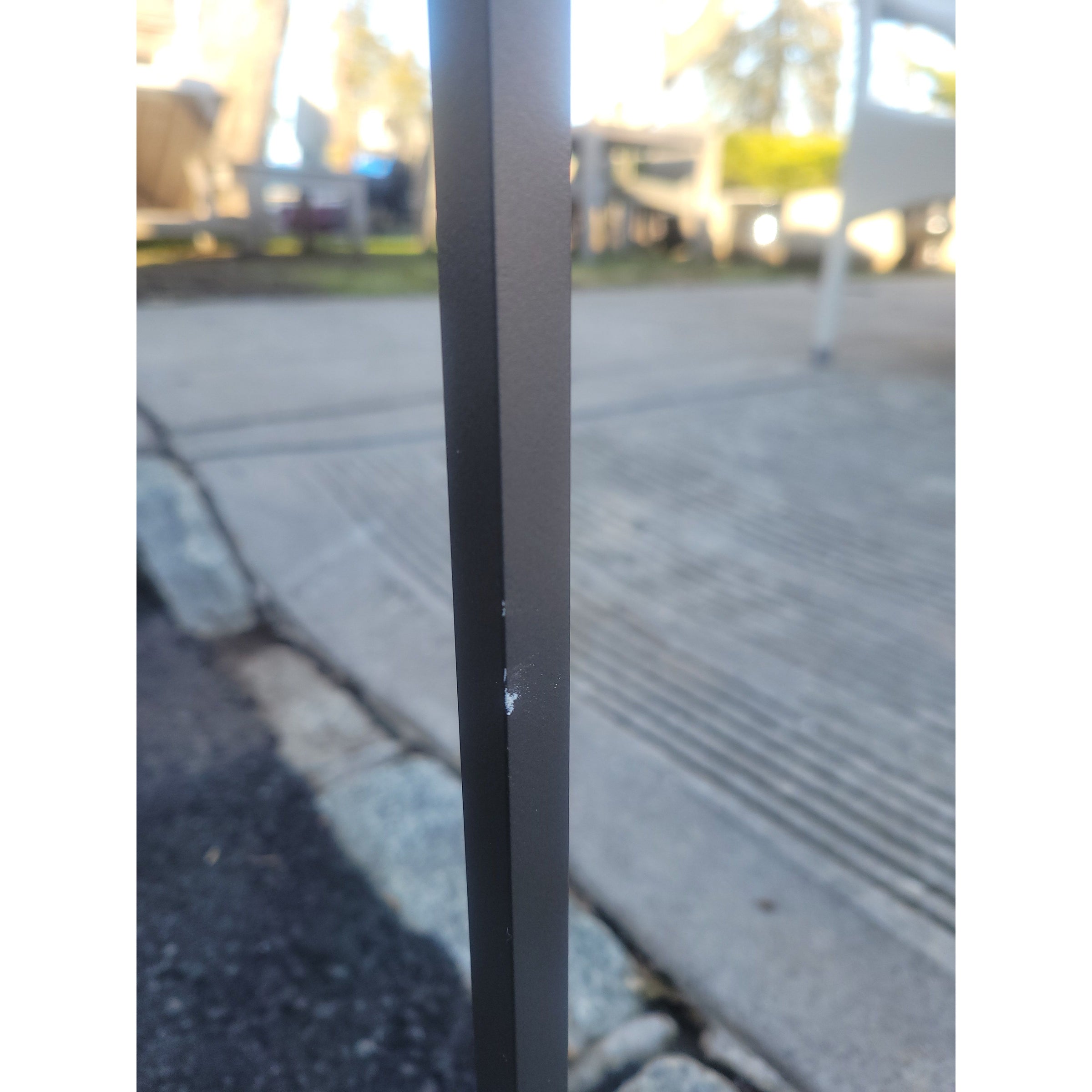 Brushed Gray Metal Mini Console Table