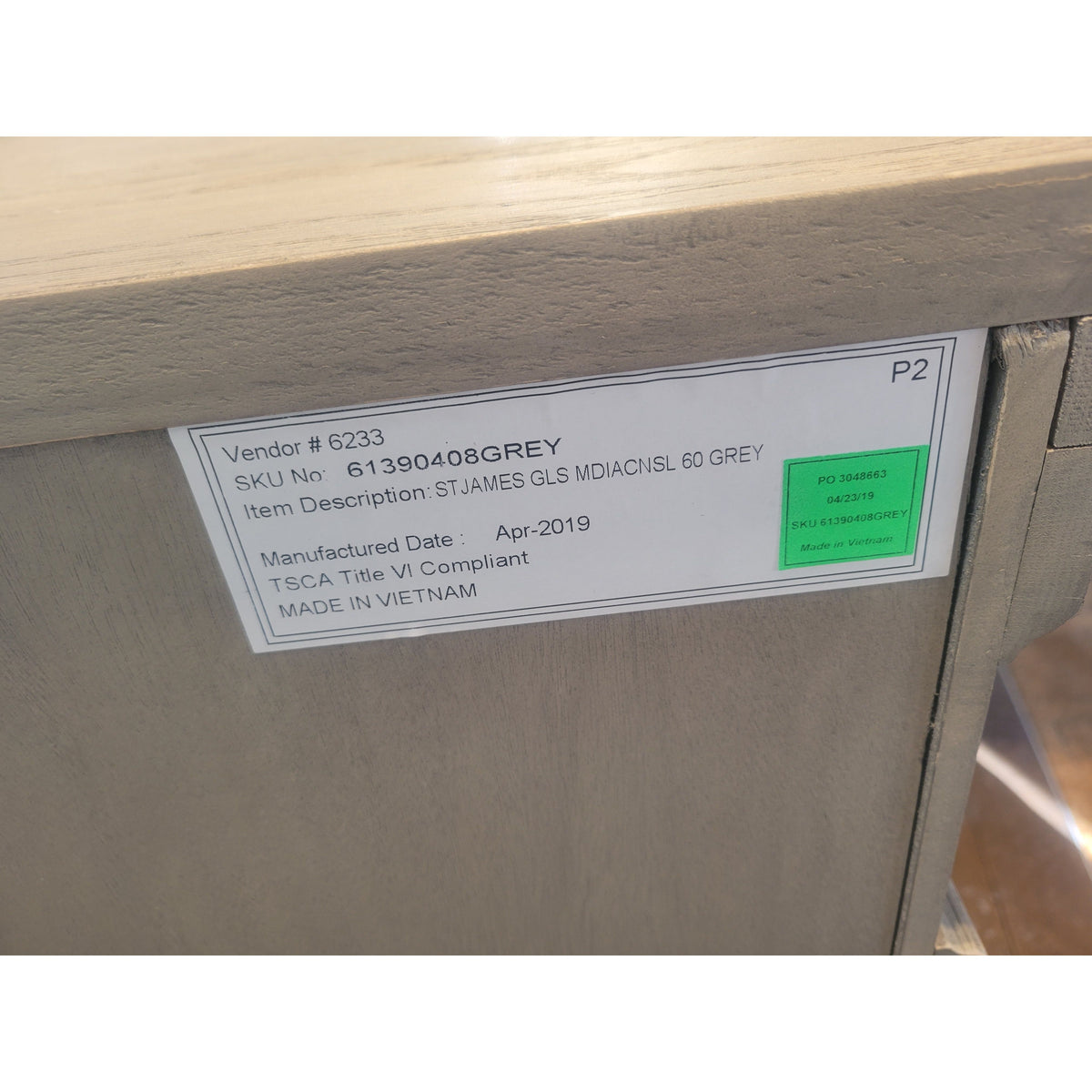 St. James Gray Oak 5-ft Media Console by RH (AS IS)