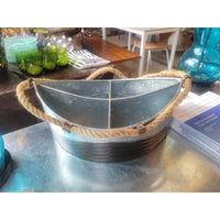 Metal Boat Bucket w/ Rope Handles