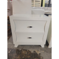 PAIR of Contemporary White Wood Dovetailed 2-Drawer Nightstands