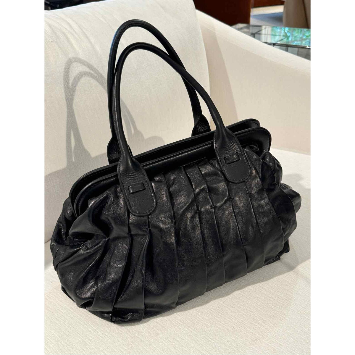 Women's Valentino Black Leather Satchel