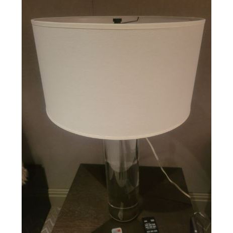 PAIR of Glass Column Table Lamps by RH