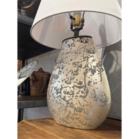 Small Mercury Glass Table Lamp 14"DiamX23"H