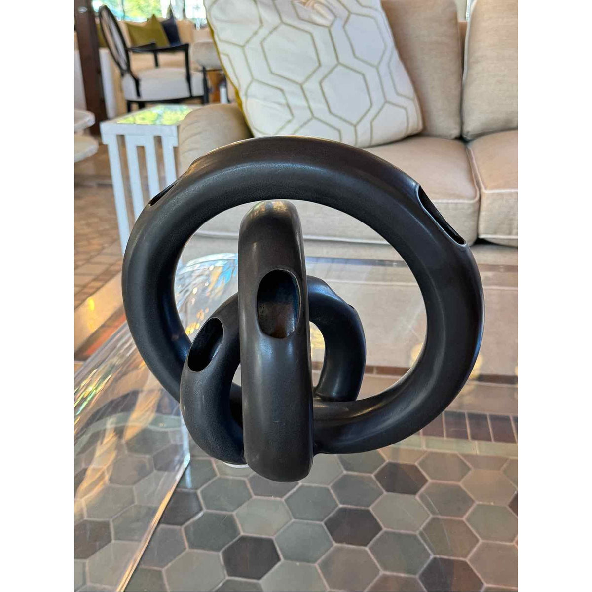 Ikebana Gray Loops Sculptural Vase