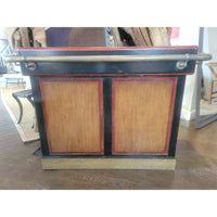 Mahogany & Cherry Bar de Bistro w/ Steel Top & Brass Rail by French Heritage - colletteconsignment.com