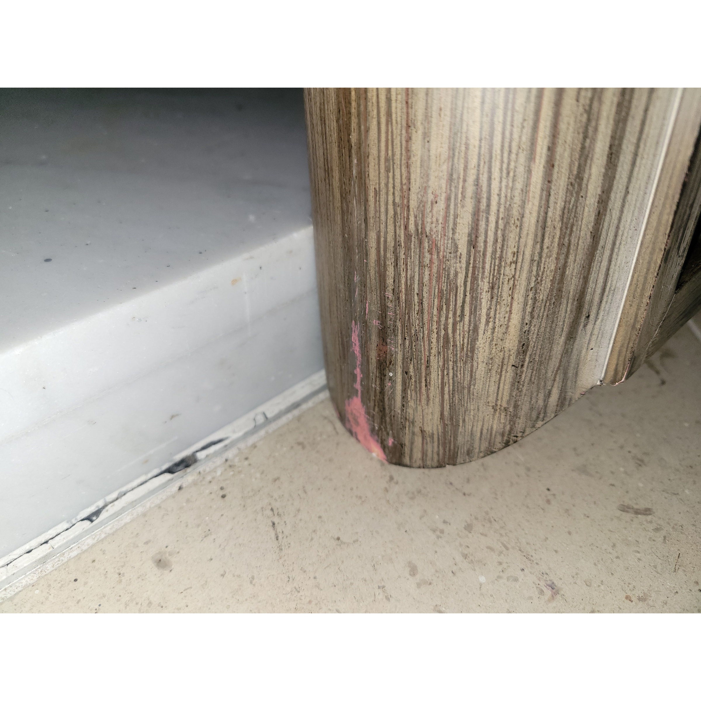 Wood Veneer Frame Leaning Mirror w/ Beveled Glass - AS IS