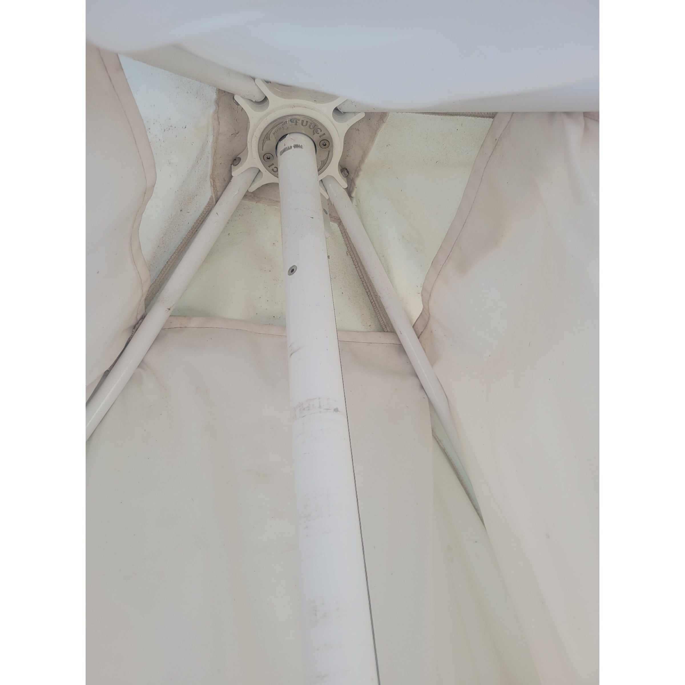 Hand Crank Aluminum Umbrella w/ Stand by Tuuci (AS IS)