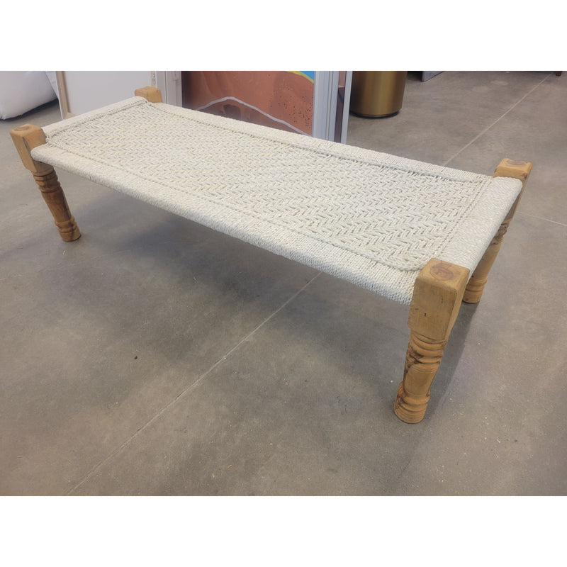 White Woven Rope Bench by Calypso Home - AS IS
