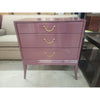 PAIR of MCM Purple Lacquered Teak 3-Drawer Chests w/ Brass Pulls by Chelsea