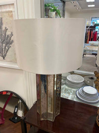 Mercury Glass Star Table Lamp w/ White Shade by Regina Andrew (AS IS)