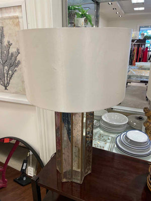 Mercury Glass Star Table Lamp w/ White Shade by Regina Andrew (AS IS)