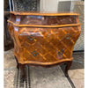 Small Vintage French Bombe Marquetry 2-Drawer Chest
