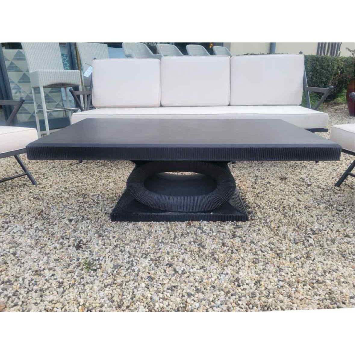 'Grier' Black Concrete Pedestal Coffee Table by Made Goods