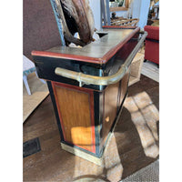 Mahogany & Cherry Bar de Bistro w/ Steel Top & Brass Rail by French Heritage - colletteconsignment.com