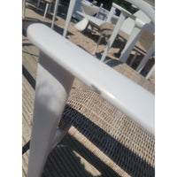 SET of 4 Flight Woven Wicker & Aluminum Dining Chairs by Brown Jordan (AS IS)