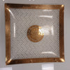 Georges Briard Gold Glass Flat Edge Square Platter 12"