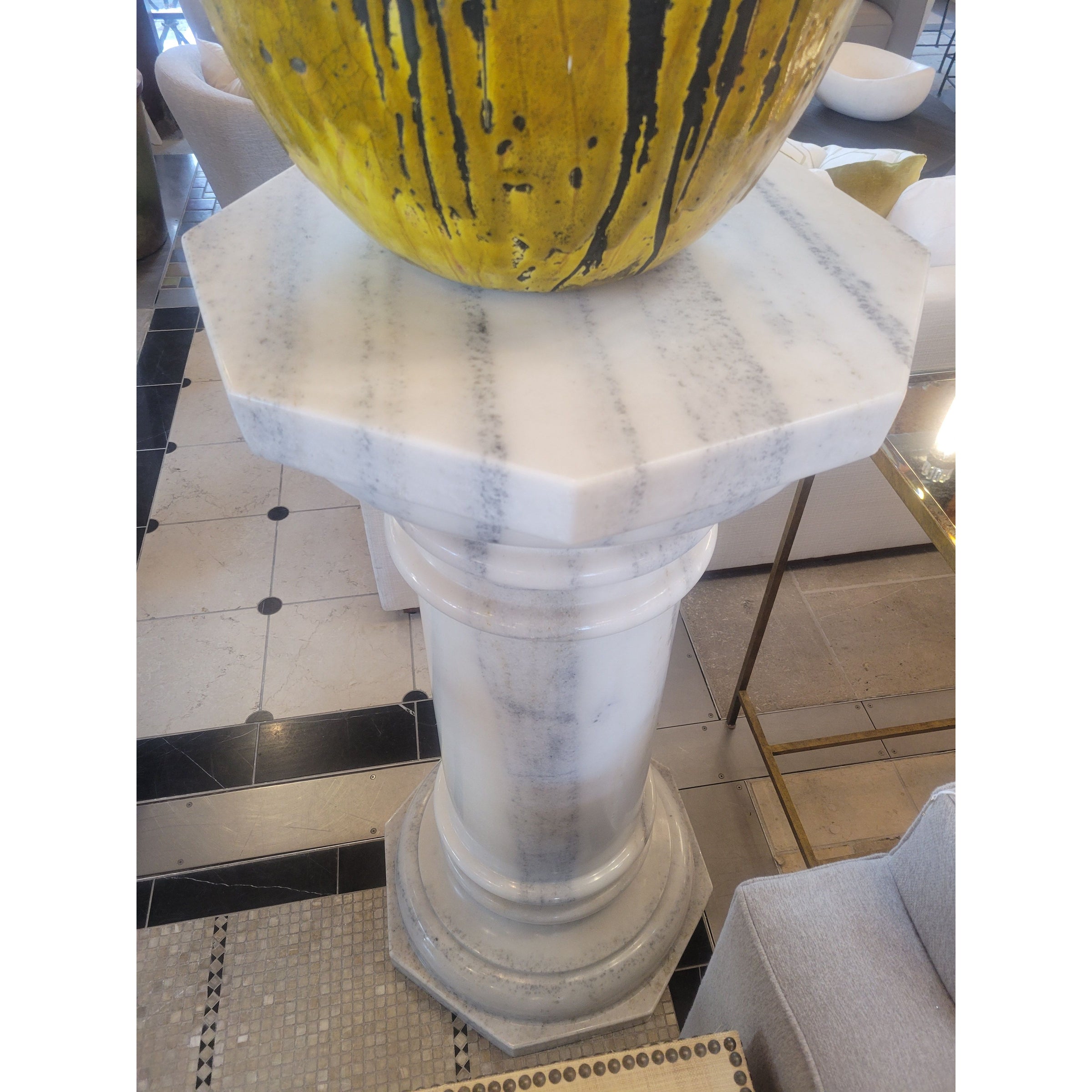 White Marble Column - colletteconsignment.com