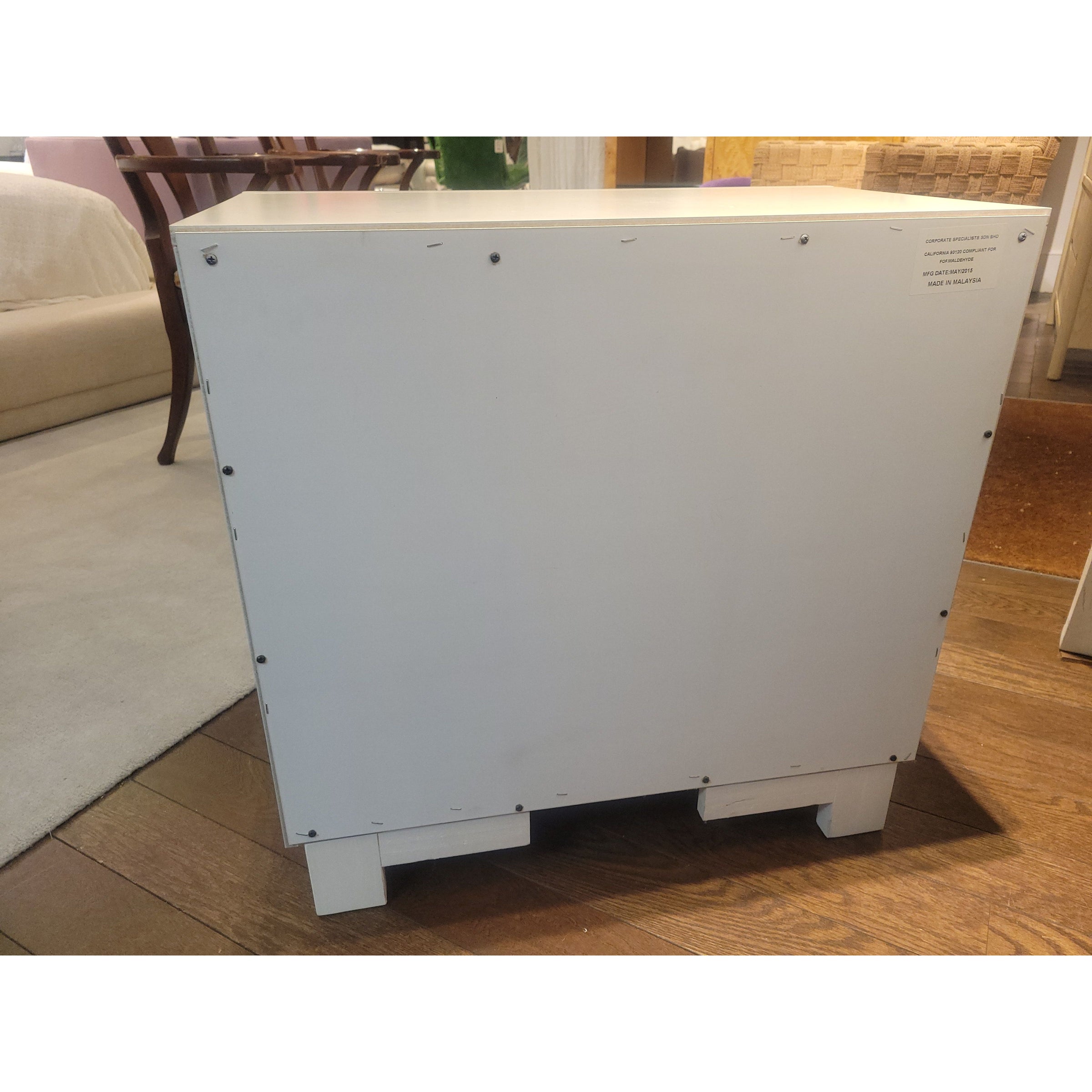 PAIR of Contemporary White Wood Dovetailed 2-Drawer Nightstands